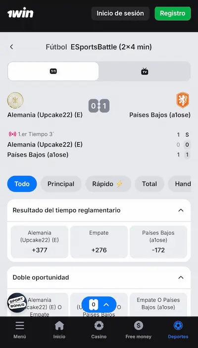 apuestas en vivo en 1win