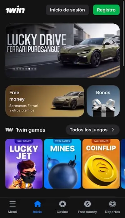 El sitio web 1win