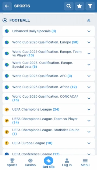Competencias de 1xbet