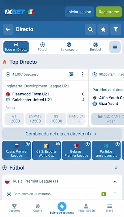 1xbet apuesta en vivo