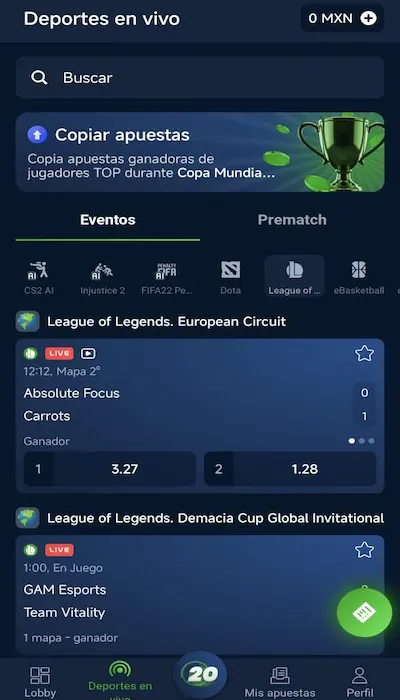 20bet Apuestas Esports