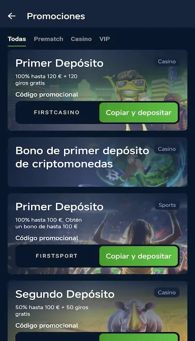 Promociones 20bet