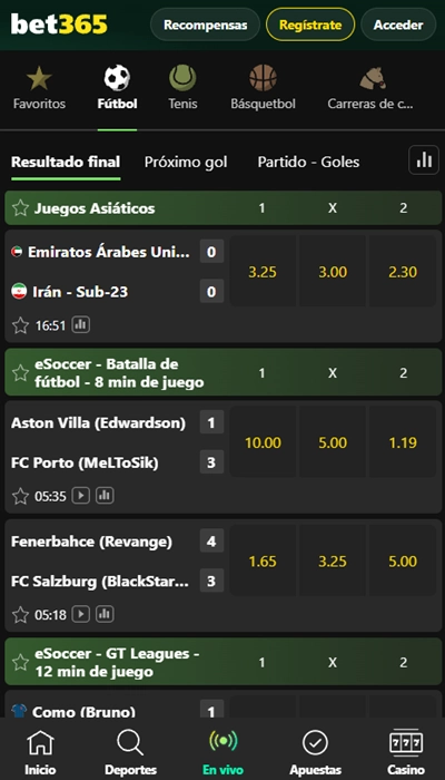 Bet365 apuestas en vivo