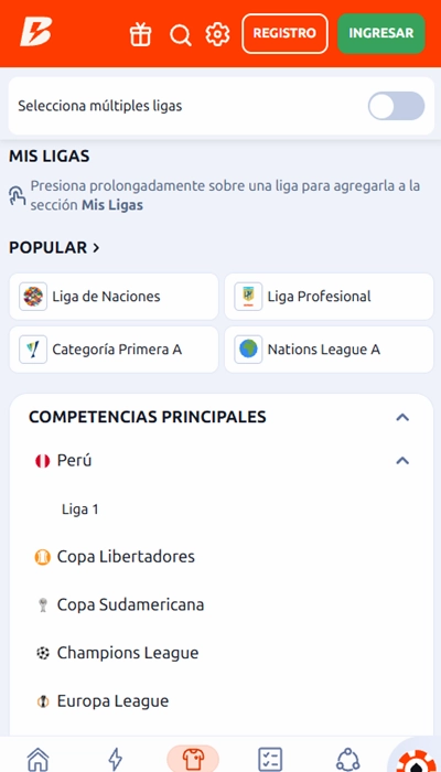 Betano competiciones