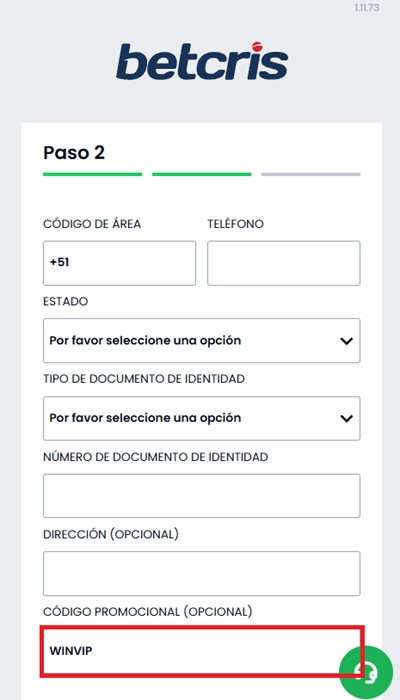 Betcris código promocional