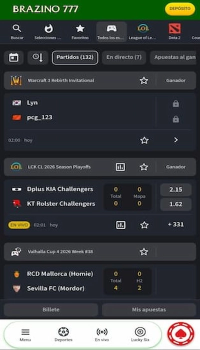 Brazino Apuestas Esports