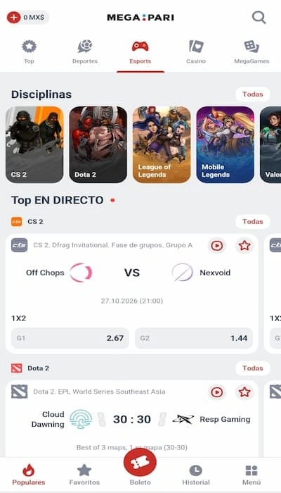 Esports en Megapari