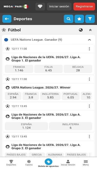 Apuestas a largo plazo en Megapari