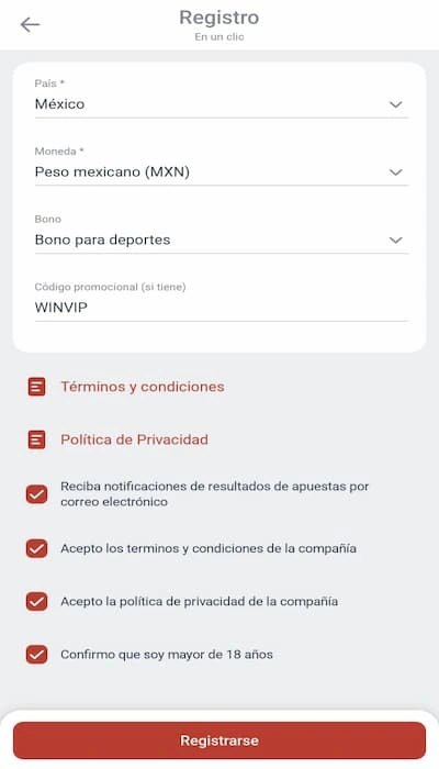 Megapari registro con un clic