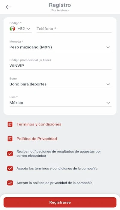 Megapari registro por telefono