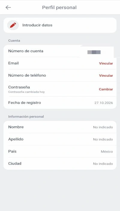 Megapari perfil personal