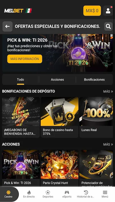 Melbet bonos