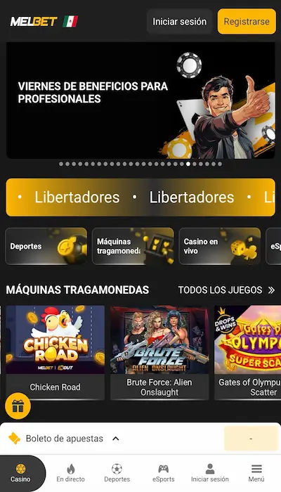 Página de inicio de Melbet
