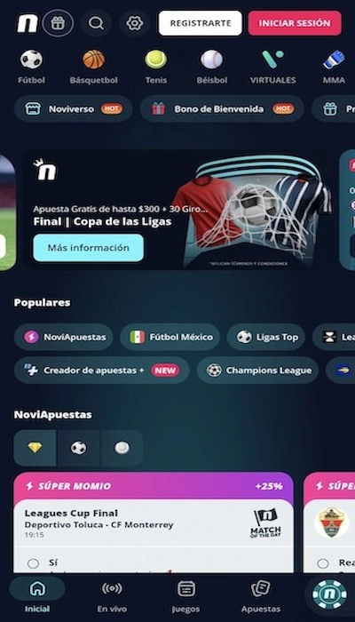 Novibet Homepage