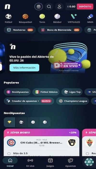 El sitio de Novibet