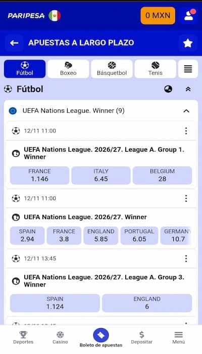 Paripesa football outright
