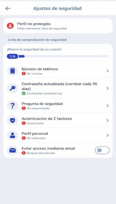 Verificación cuenta Paripesa