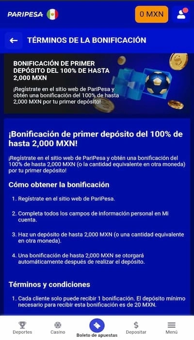 Bono Paripesa
