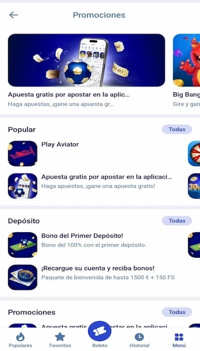 Promociones de Paripesa