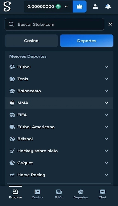 Stake deportes disponibles