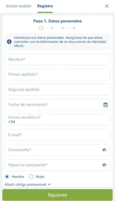 Código promocional 1xBet 2