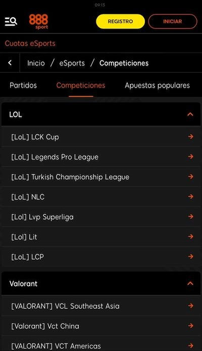 Apuestas eSport en 888sport