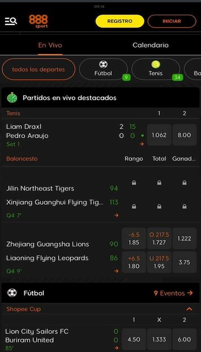 Apuestas en directo 888sport