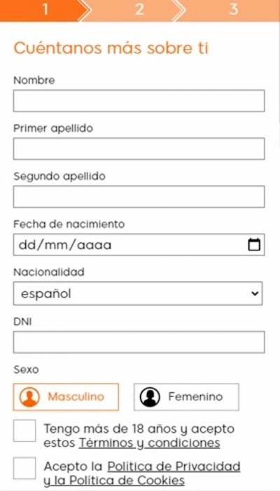 Registro en 888sport