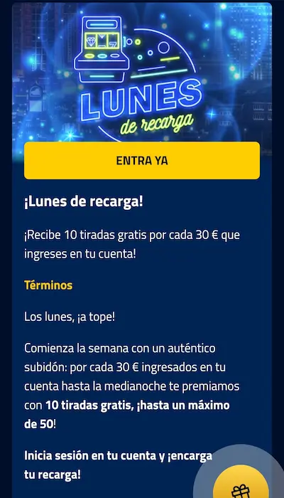 Lunes de recarga Admiralbet