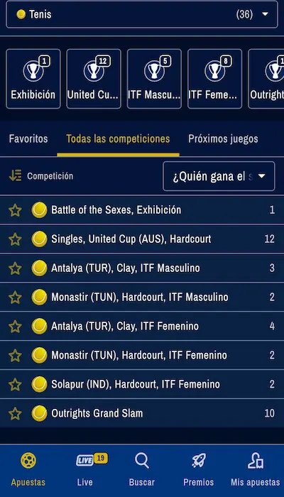 Competiciones abiertas