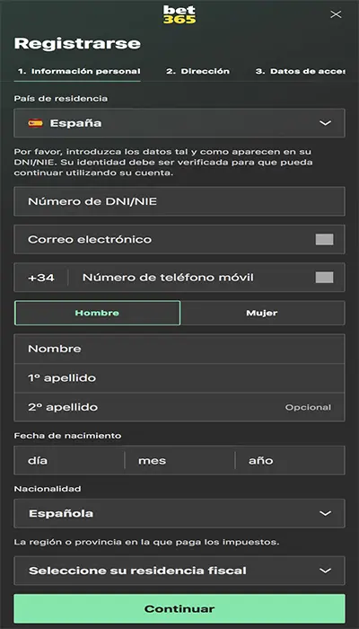 Registro Bet365