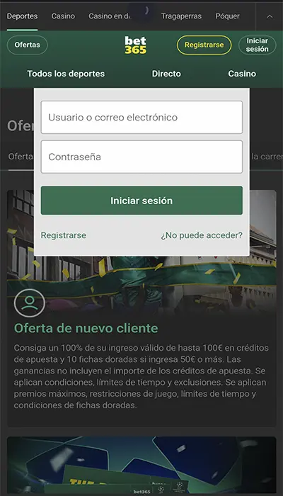 Código promocional Bet365 1