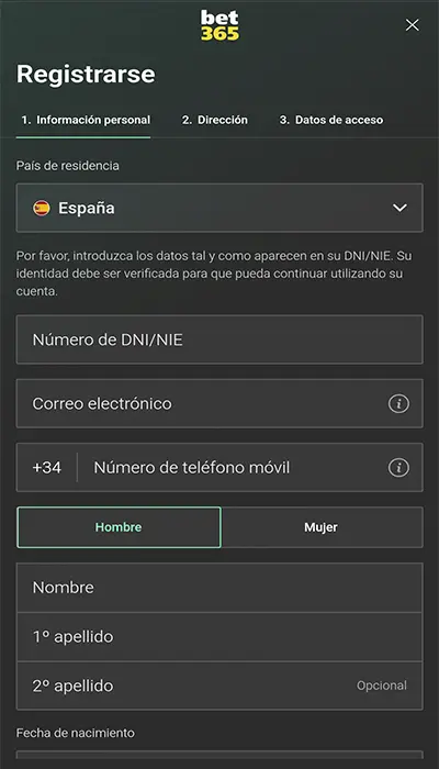 Inscripción Bet365 - Página 3