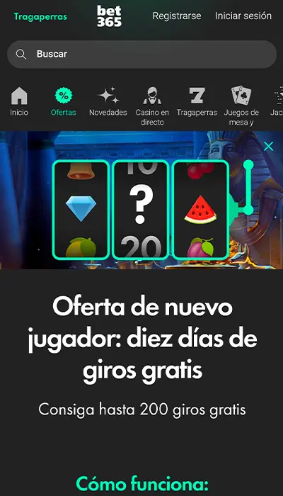 El bono de casino de Bet365
