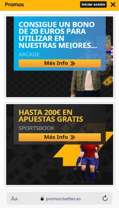 Bono bienvenida de Betfair