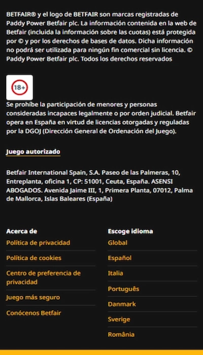 Seguridad Betfair