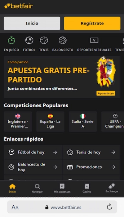 Código promocional Betfair - 1