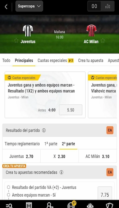 Apuestas deportivas en Bwin