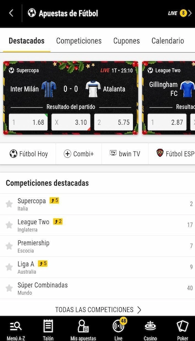 Competiciones Bwin