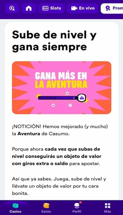 Tu aventura Casumo