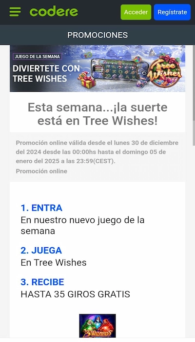 Giros gratis Codere