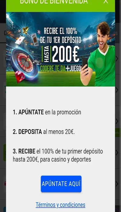 Código promocional Codere - 3