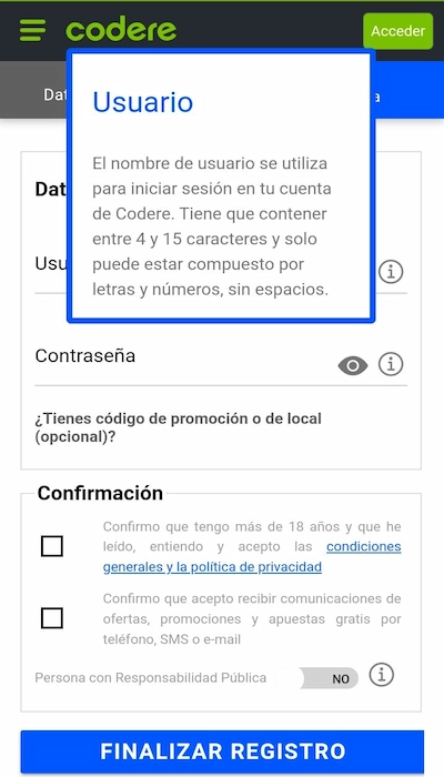 Inscripción Codere - Página 2