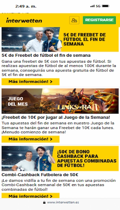 Promociones de Interwetten