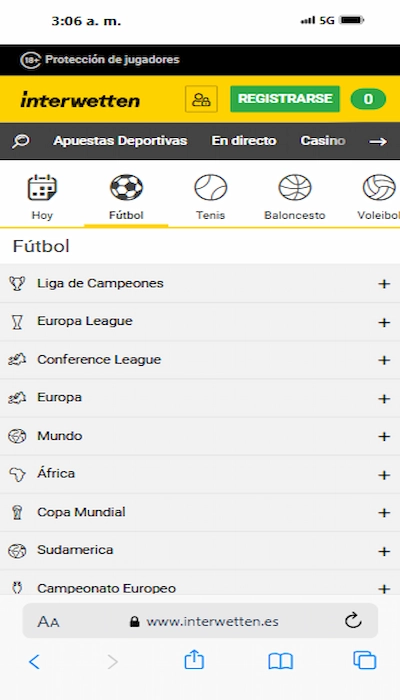 Competiciones de Interwetten