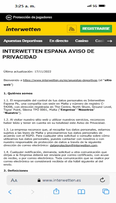 Interwetten seguridad