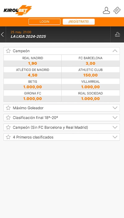 Kirolbet apuestas a largo plazo
