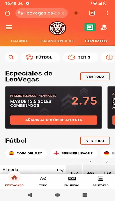 Información actualizada sobre el sitio leovegas.com