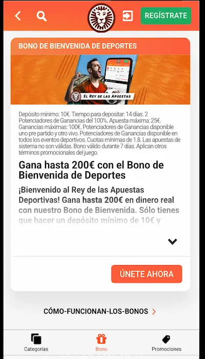 Las promociones del momento de LeoVegas