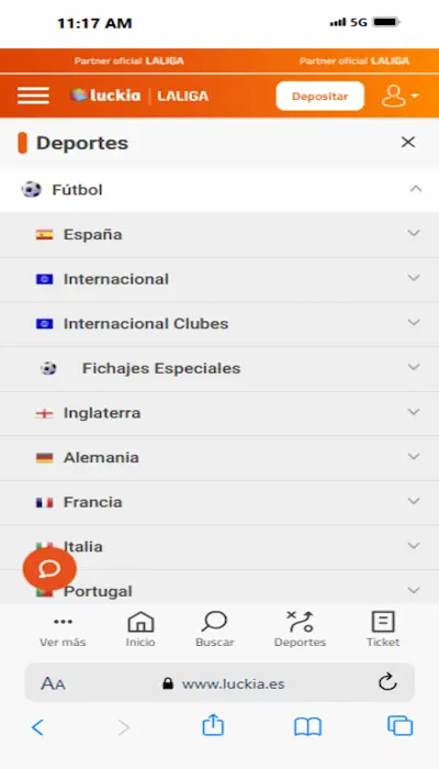 Competiciones abiertas a las apuestas en Luckia